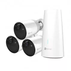 Kit caméra de surveillance 3 caméras WiFi sur batterie full HD H265 avec vision de nuit en couleur EZVIZ BC1-B3 (2MP)