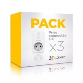 Pack de 3 prises connectées EZVIZ T31 Plus compatibles assistants Google et Amazon