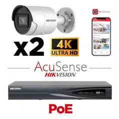 Kit vidéosurveillance 2 caméras 4K H265+ EasyIP 2.0 Plus AcuSense vision de nuit 40 mètres
