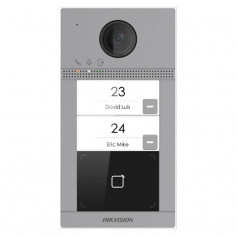 Interphone vidéo sans fil avec lecteur de badge 2 boutons d'appel Hikvision DS-KV8213-WME1(B)