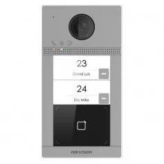 Interphone vidéo sans fil avec lecteur de badge 2 boutons d'appel Hikvision DS-KV8213-WME1(C)