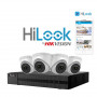 Kit vidéosurveillance PoE 4 caméras tourelle full HD H265+ HiLook IK-4142TH-MH/P